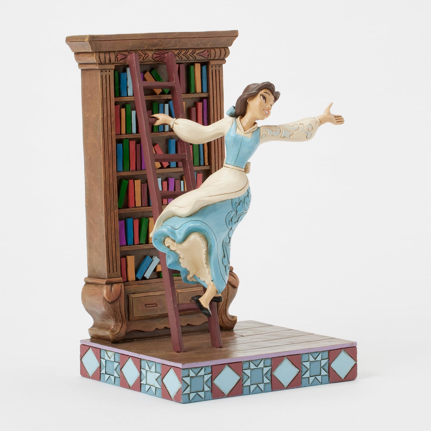Enesco Disney Traditions by Jim Shore Beauty and the Beast Belle with Bookshelf Figurine, 7.63 Inch, Multicolor