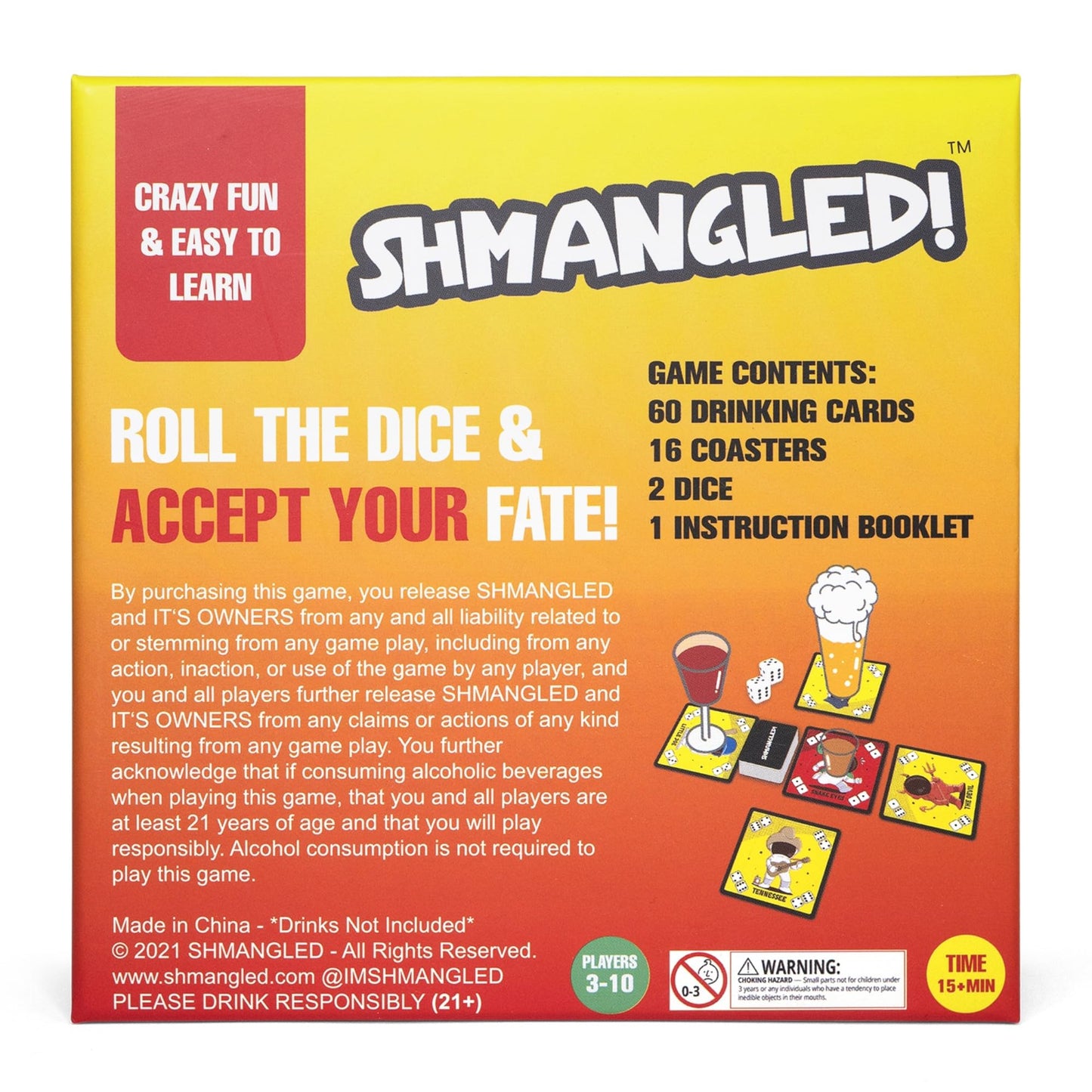 SHMANGLED Drinking Game for Adults | Hilarious & Easy to Play Fun Adult Pregame | The Drinking Game that Will Get You & Friends Tipsy | 3-10 Players