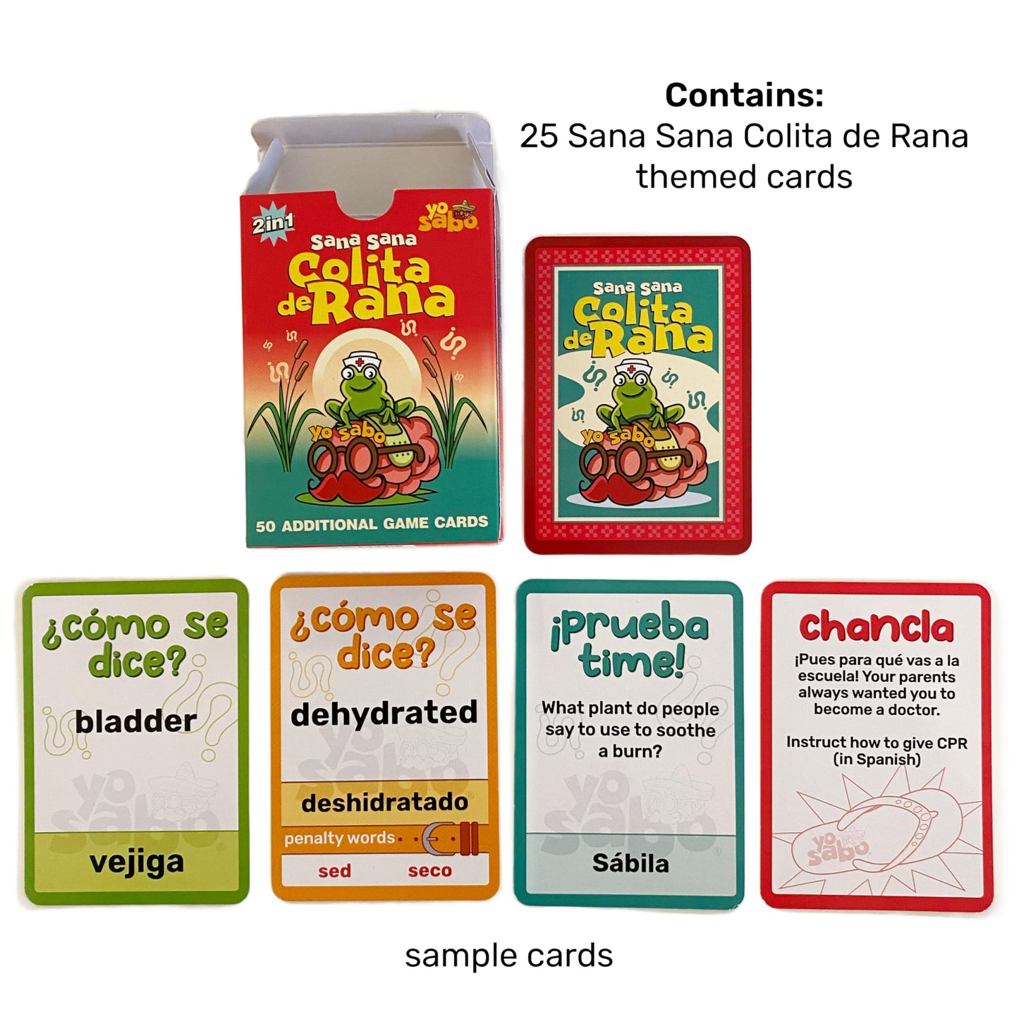 Yo Sabo 2-in-1 Expansion Pack - 50 New Cards: Noches Embrujadas & Sana Sana Colita de Rana - Cómo Se Dice, Bilingual Trivia, & Challenge Cards