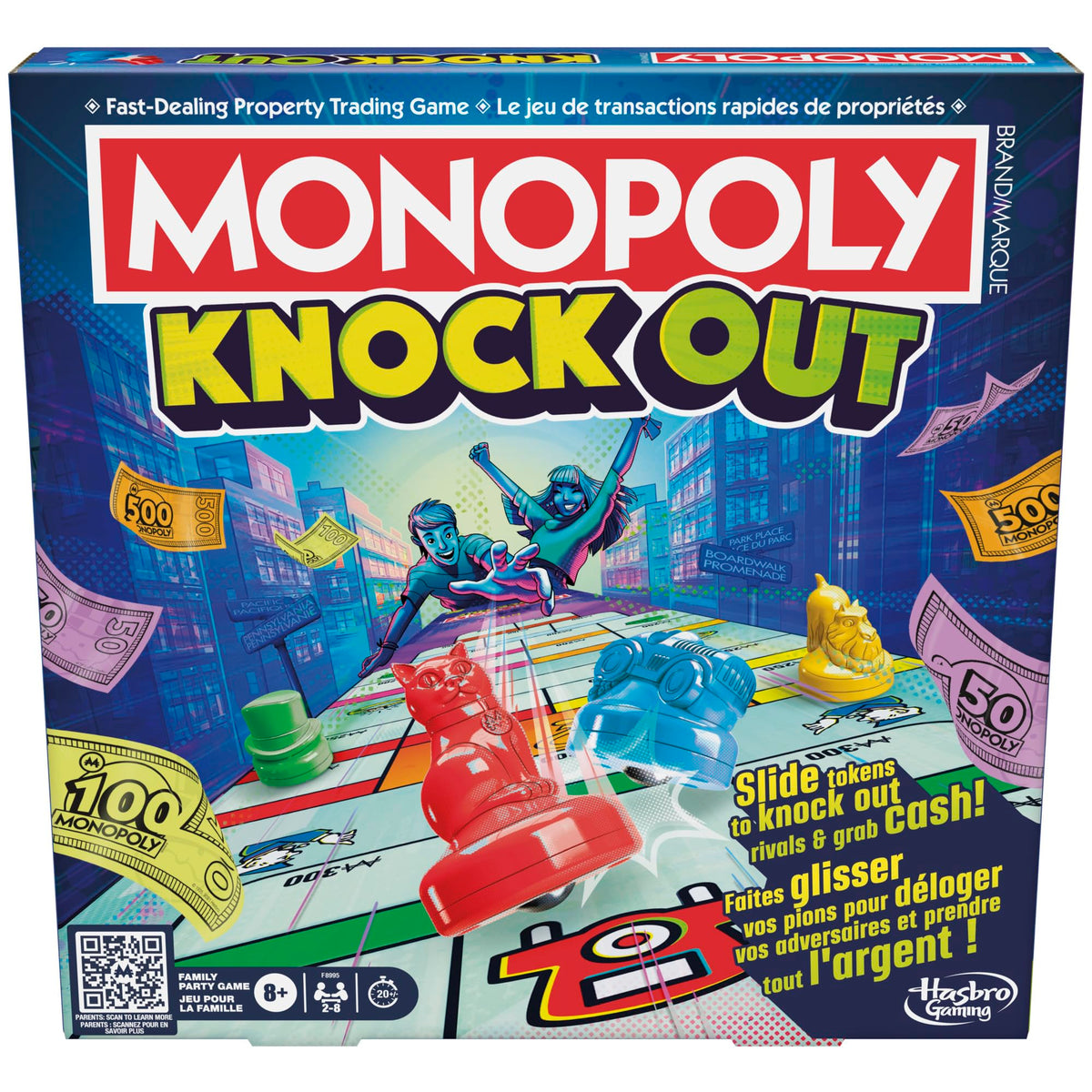 Monopoly Knockout Family Party Game for Kids, Teens, and Adults | Ages 8 and Up | 2-8 Players | 20 Mins. Average | Quick-Playing Board Games (English