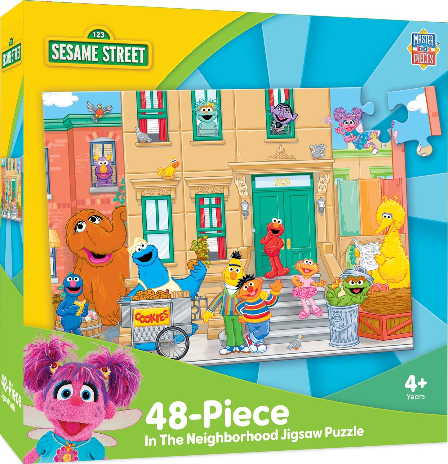 MasterPieces Sesame Street Puzzle 48 Piece for Kids - in The Neighborhood - Jigsaw Puzzle 19"x14" - Ages 3+