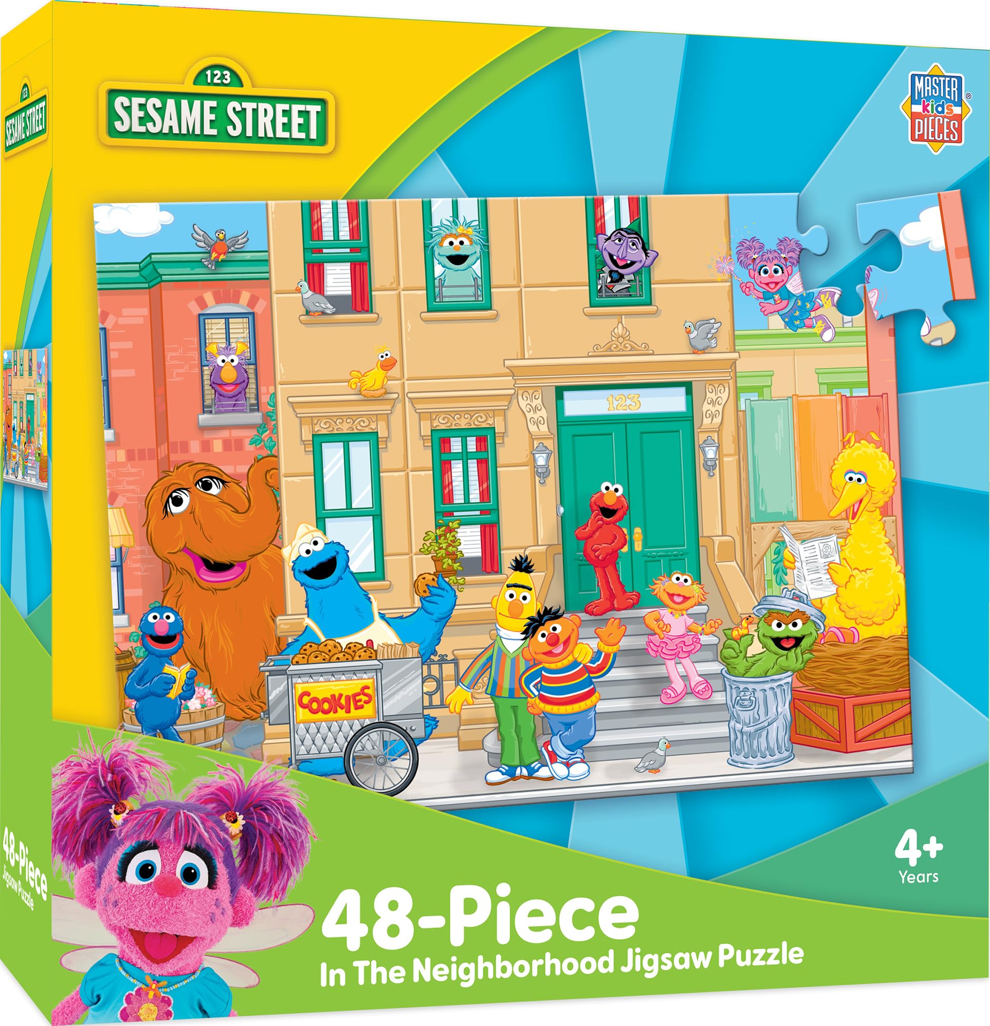 MasterPieces Sesame Street Puzzle 48 Piece for Kids - in The Neighborhood - Jigsaw Puzzle 19"x14" - Ages 3+