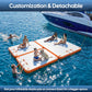 Inflatable Floating Dock, Water Island Float Raft Mat with Non-Slip Surface, 5FT/8FT/10FT Air Deck Platform, 6 Inch Thick for Pool, Lake, River