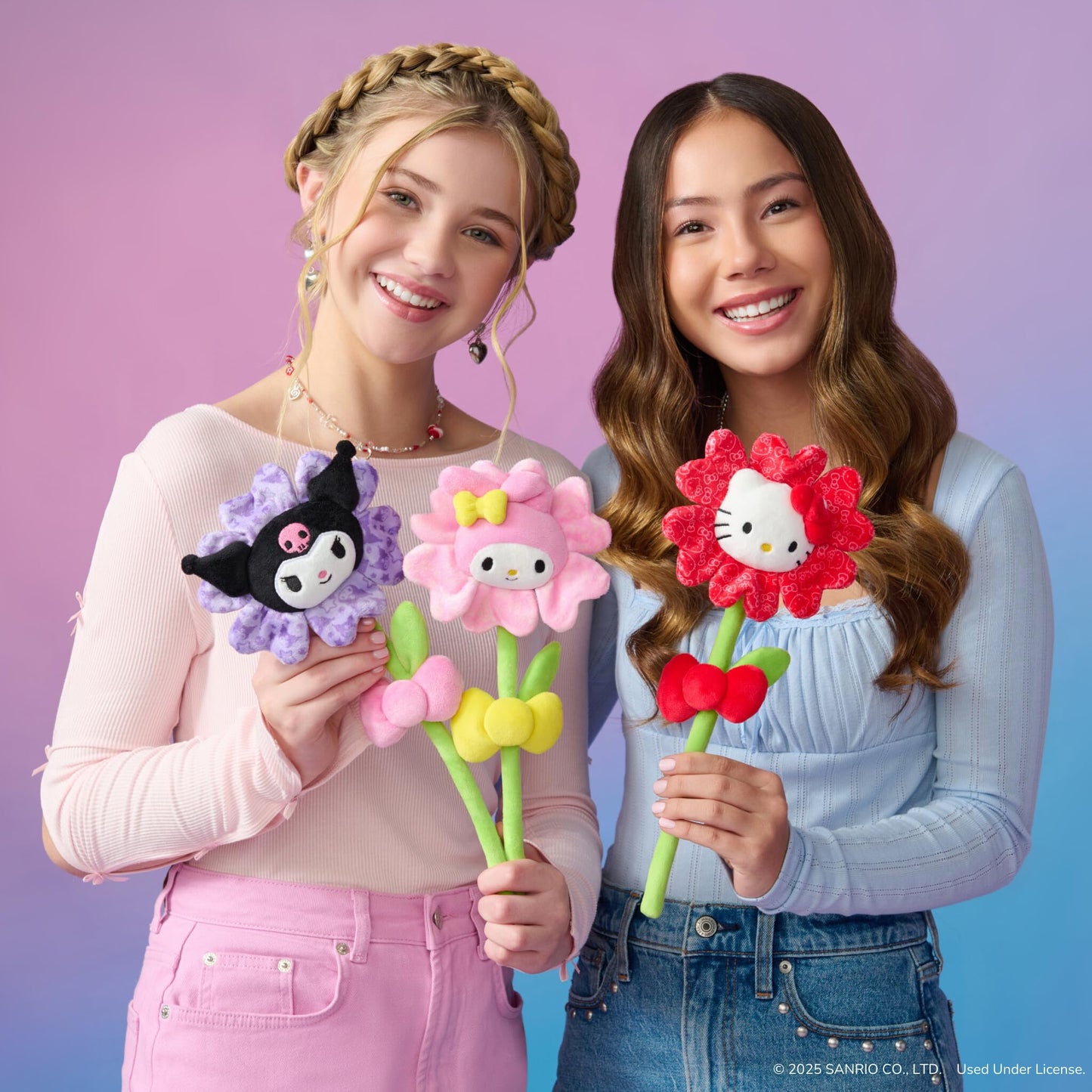 Hello Kitty and Friends 14-inch Kuromi Purple Plush Special Occasion Flower with a Bendable Stem - Giftable Packaging - Officially Licensed - Ages 6+