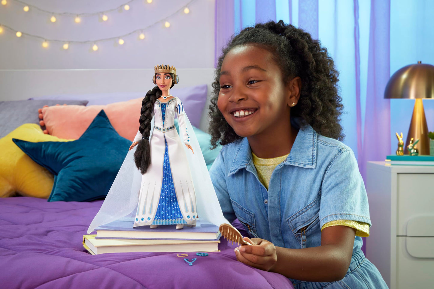 Mattel Disney Wish Toys, Queen Amaya of Rosas, Posable Fashion Doll with Removable Signature Outfit, Shoes & Accessories, Inspired by the Movie