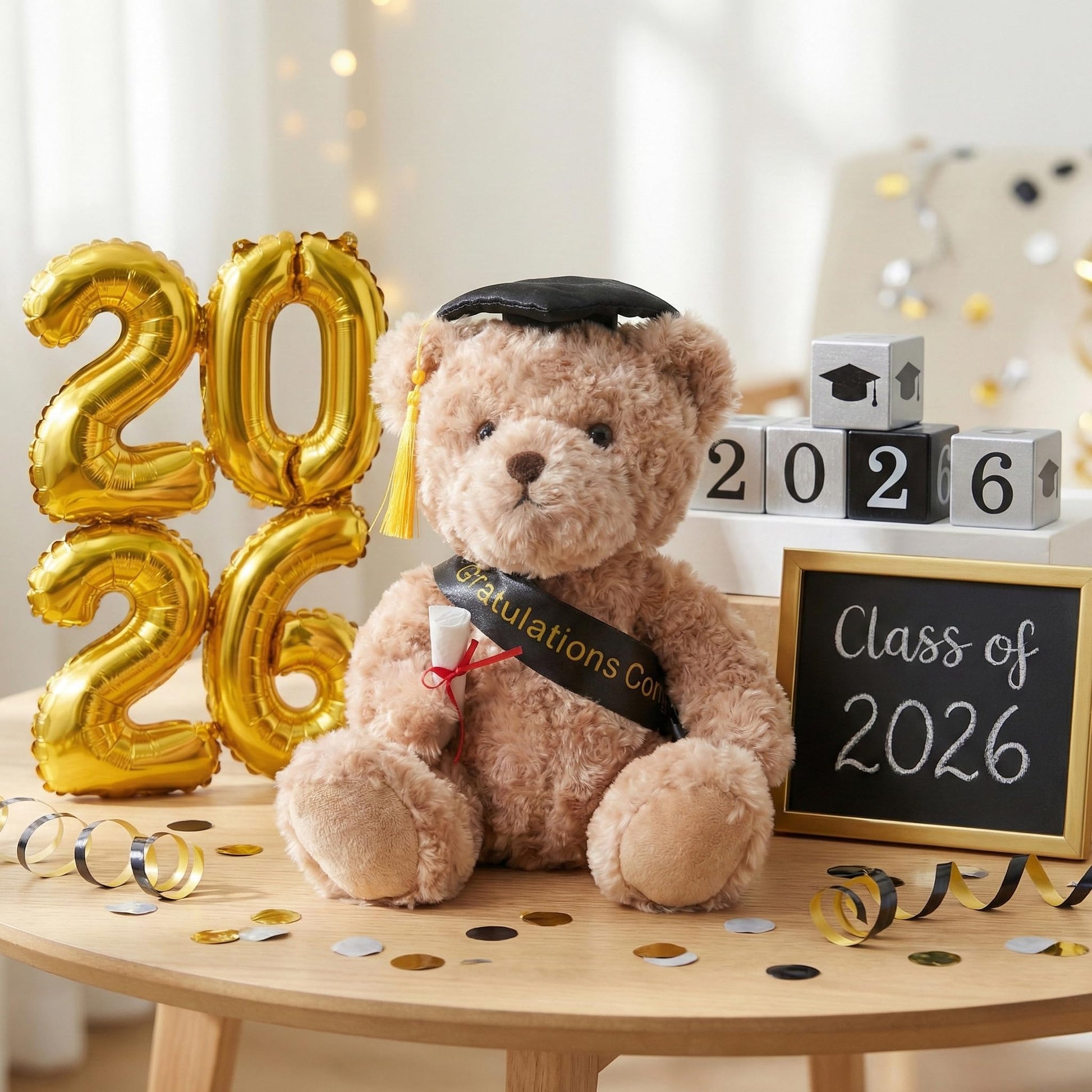 WEIGEDU Graduation Gift Teddy Bear Stuffed Animal Plush Toy with Cap, Sash & Diploma, Graduation Gift for Kids, Students, Boys & Girls, 12 Inch