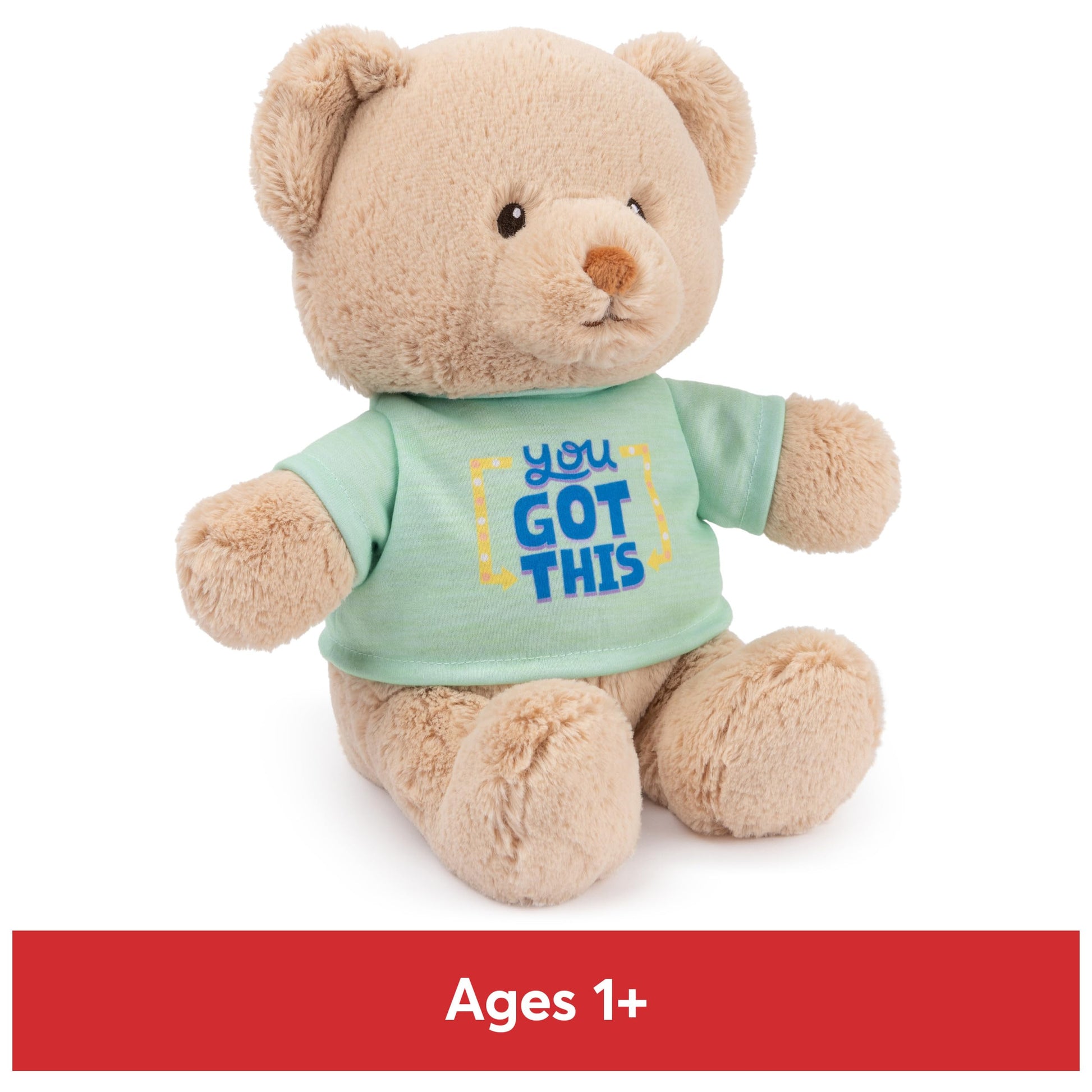 GUND Sustainably Soft “You Got This” 12" Bear with Green T-Shirt, Ages 0+