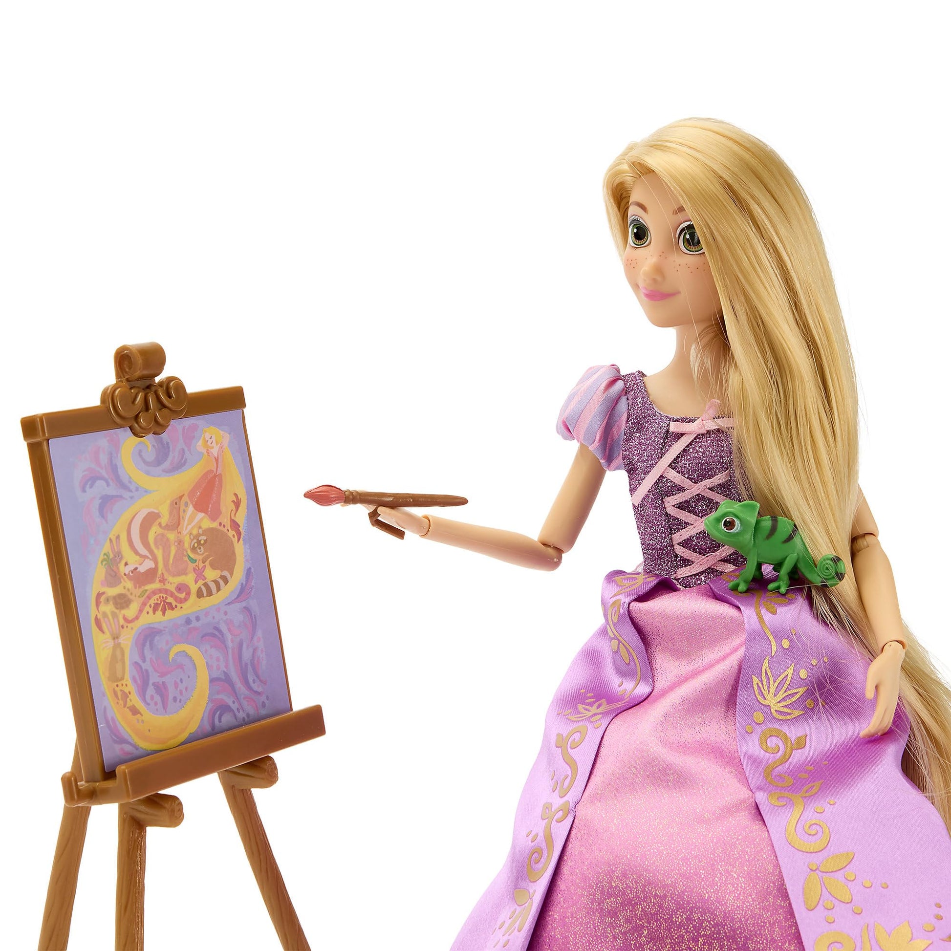 Disney Store Official Rapunzel Doll Play Set - Includes Wardrobe Vanity, Doll in her Purple Princess Dress, Pascal, & Other Accessories - Perfect