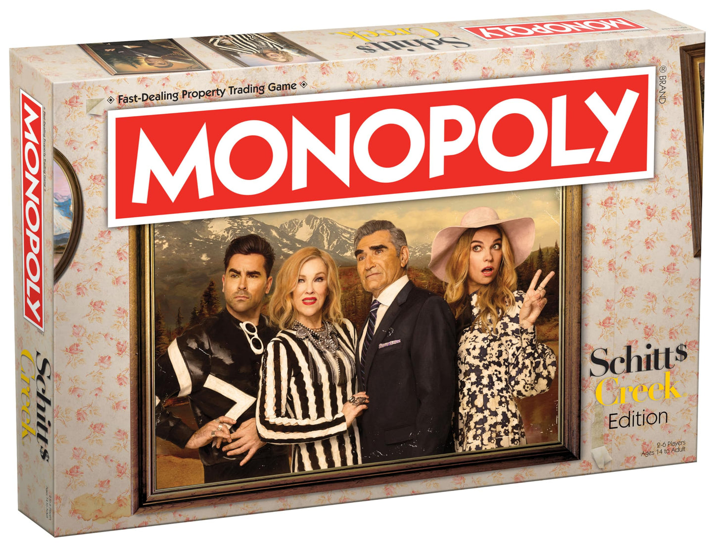 Monopoly Schitt's Creek | Game Tokens Include Bebe Crow, Patrick's Guitar, Rosebud Motel Key & More | Officially Licensed and Collectible Monopoly