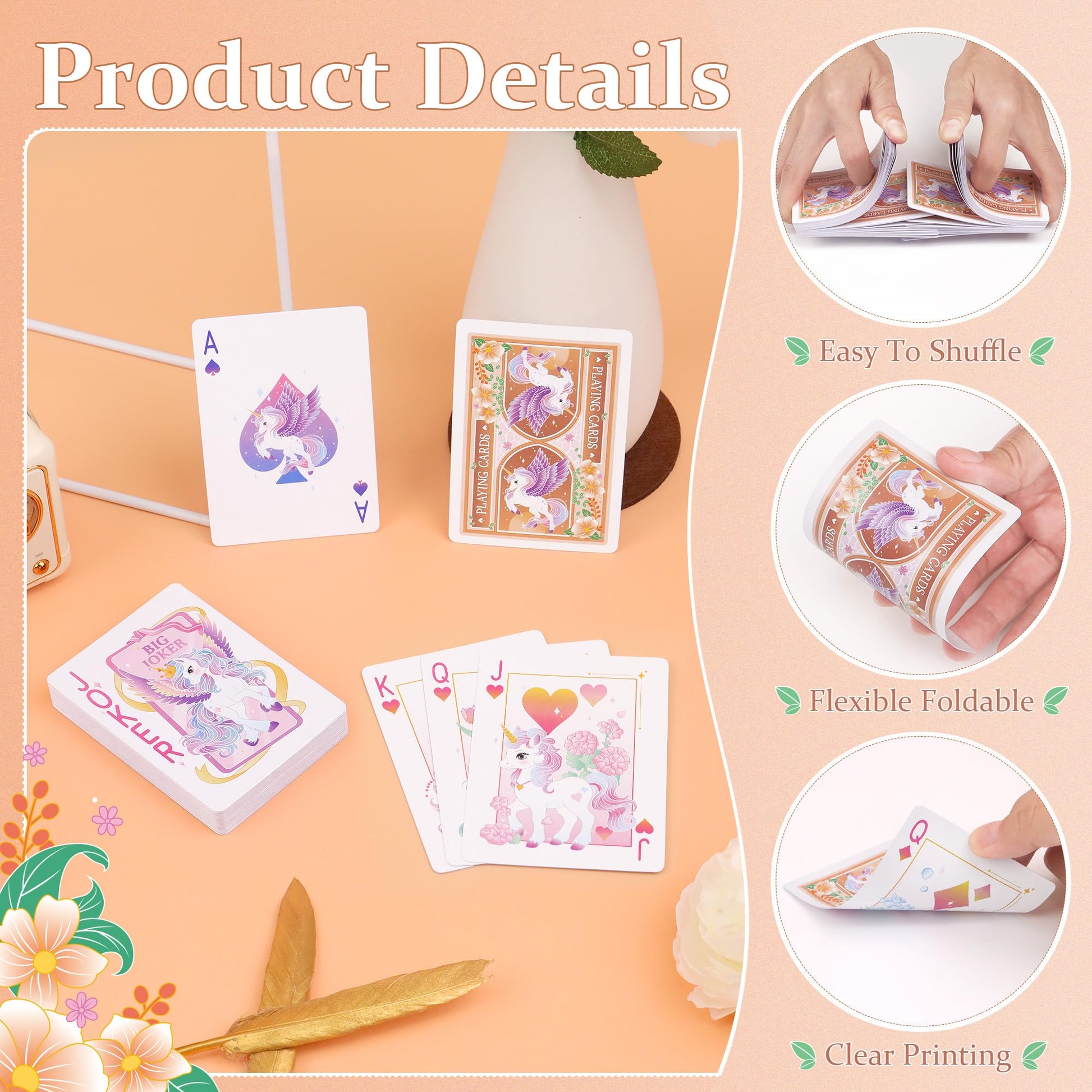 Playing Cards, Unicorn Playing Cards, Deck of Cards, Standard Themed Poker Cards Set for Card Games,Family Game Night,Magic,Blackjack,Themed Party