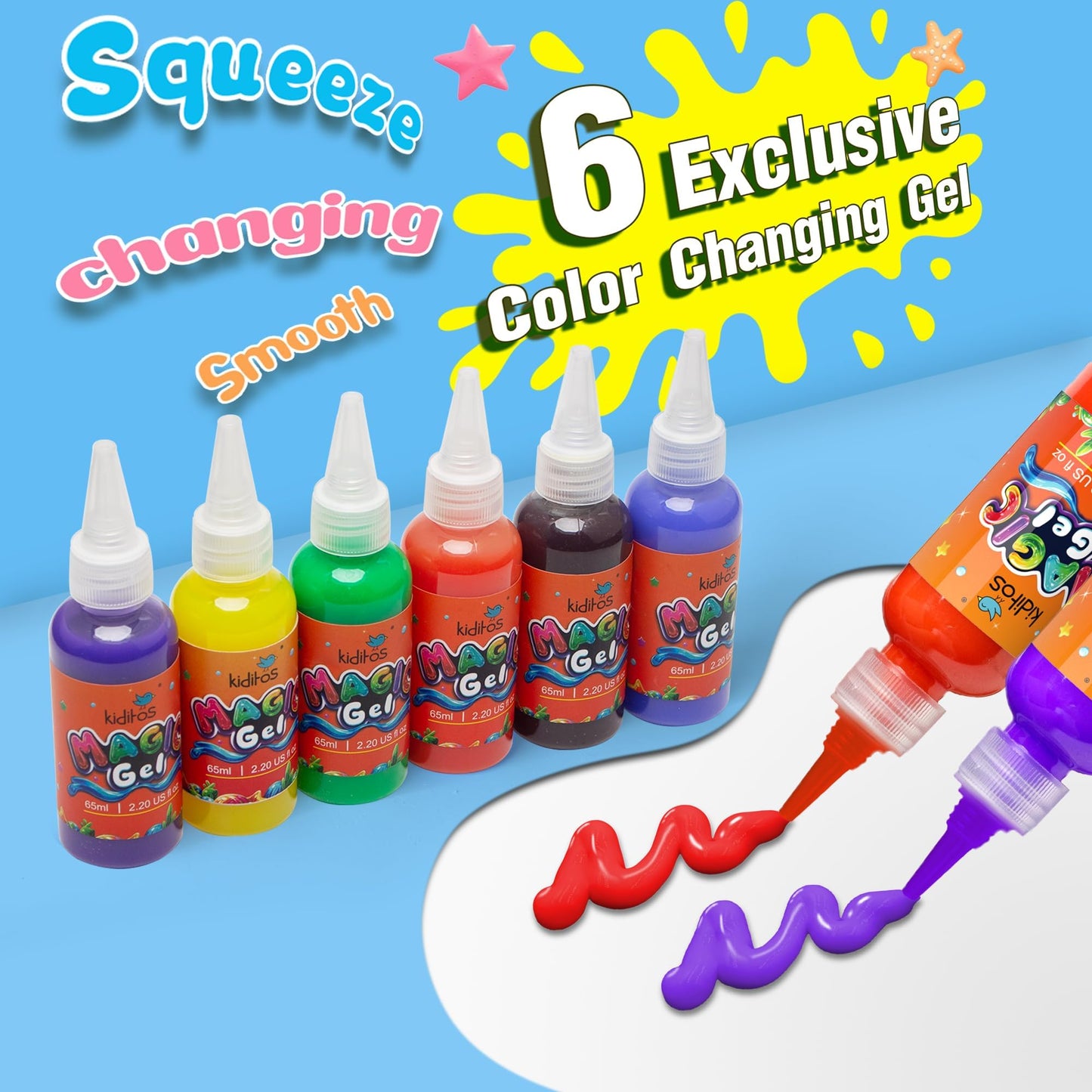 Kiditos Color Changing Magic Water Elf Toy Kit, Magic Aqua Fairy Water Gel Kit with 6 Color Changing Gels and 6 Molds. Christmas Gifts, Birthday