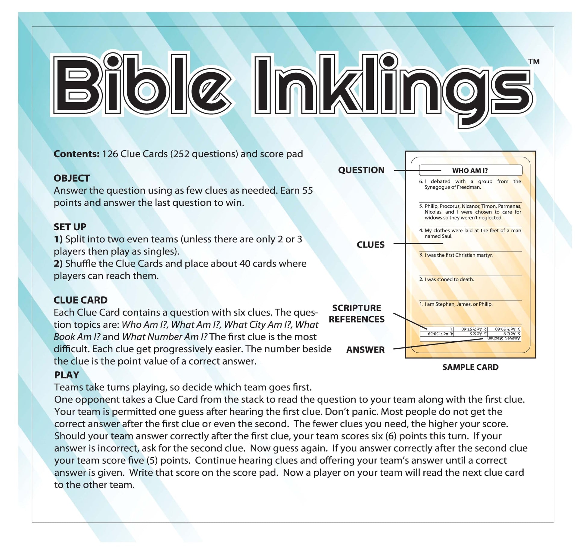 Bible Inklings Trivia Game for Christian Families