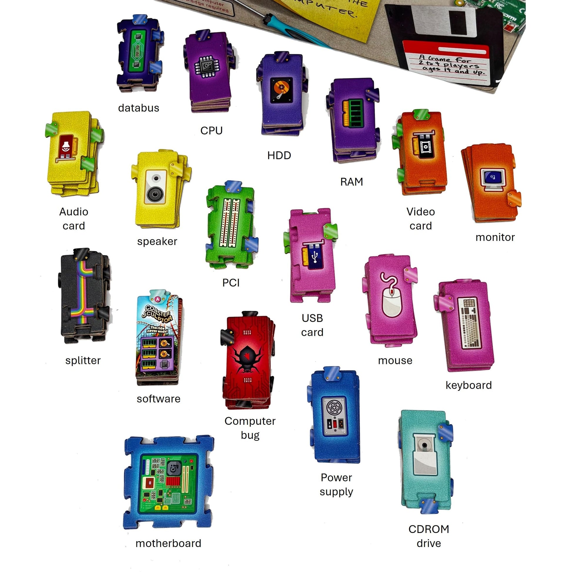 Computer Junkyard Board Game - The Best Computer Game NOT Played on the Computer | Family Strategy Game | Build a Vintage PC | Fun for Game Night |
