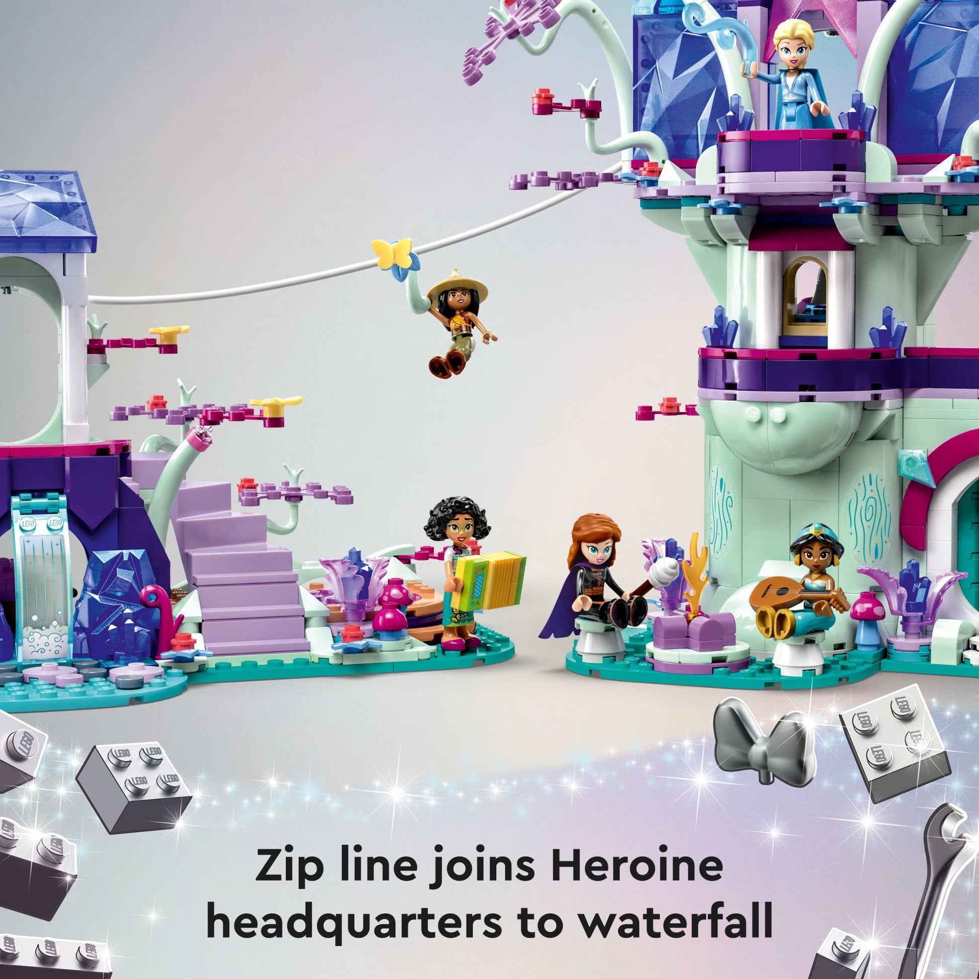 LEGO Disney The Enchanted Treehouse Buildable 2-Level Tree House with 13 Princess Mini-Dolls Including Jasmine, Elsa and Moana, Disney Classic