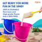 Playbees 24-Piece Beach Bucket and Shovel Set for Kids, Includes 12 Colorful 7-Inch Sand Pails and 12 Matching 7.5-Inch Shovels, Sandbox Toys