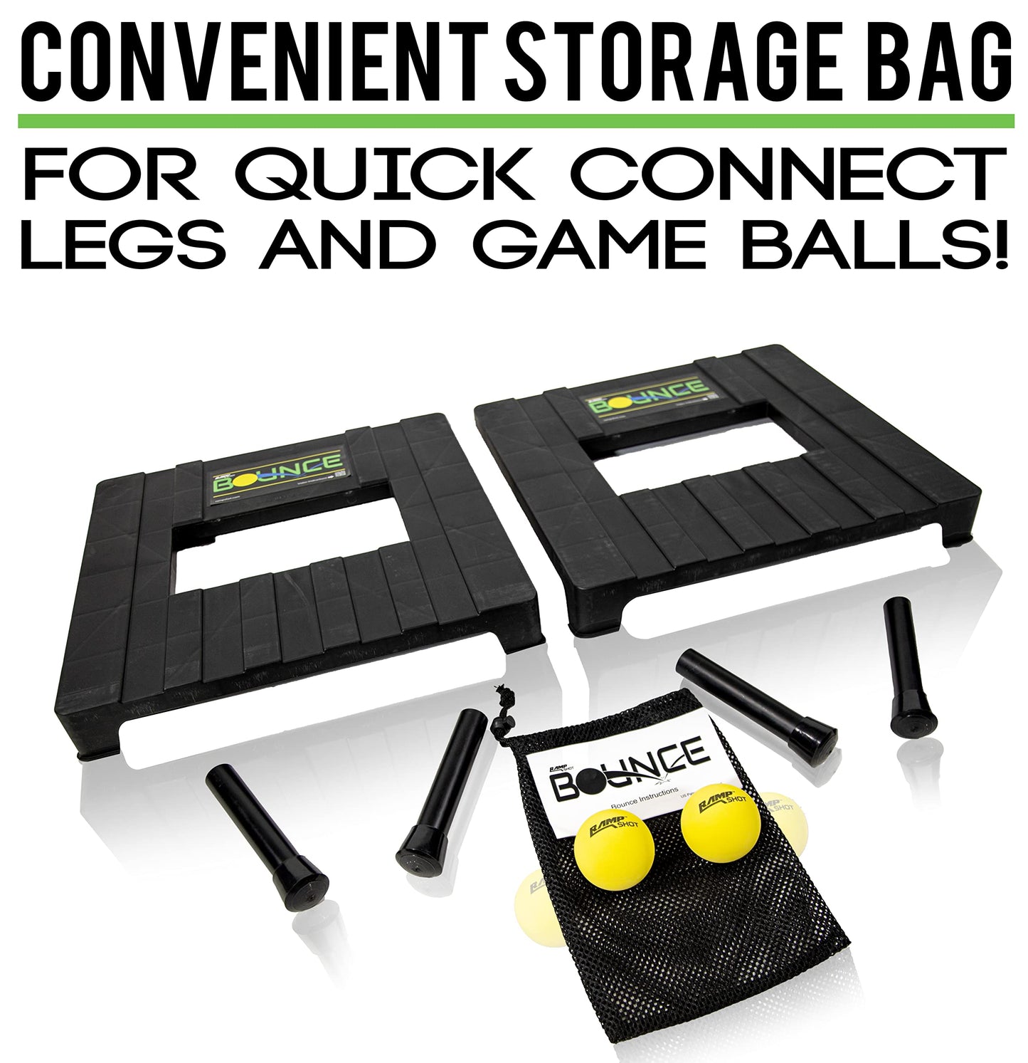 RampShot BOUNCE- Played Outdoors, Indoors, Yard, Beach, Tailgate, Park - Includes 2 Balls, Stickers and Rule Book - Great Family Game