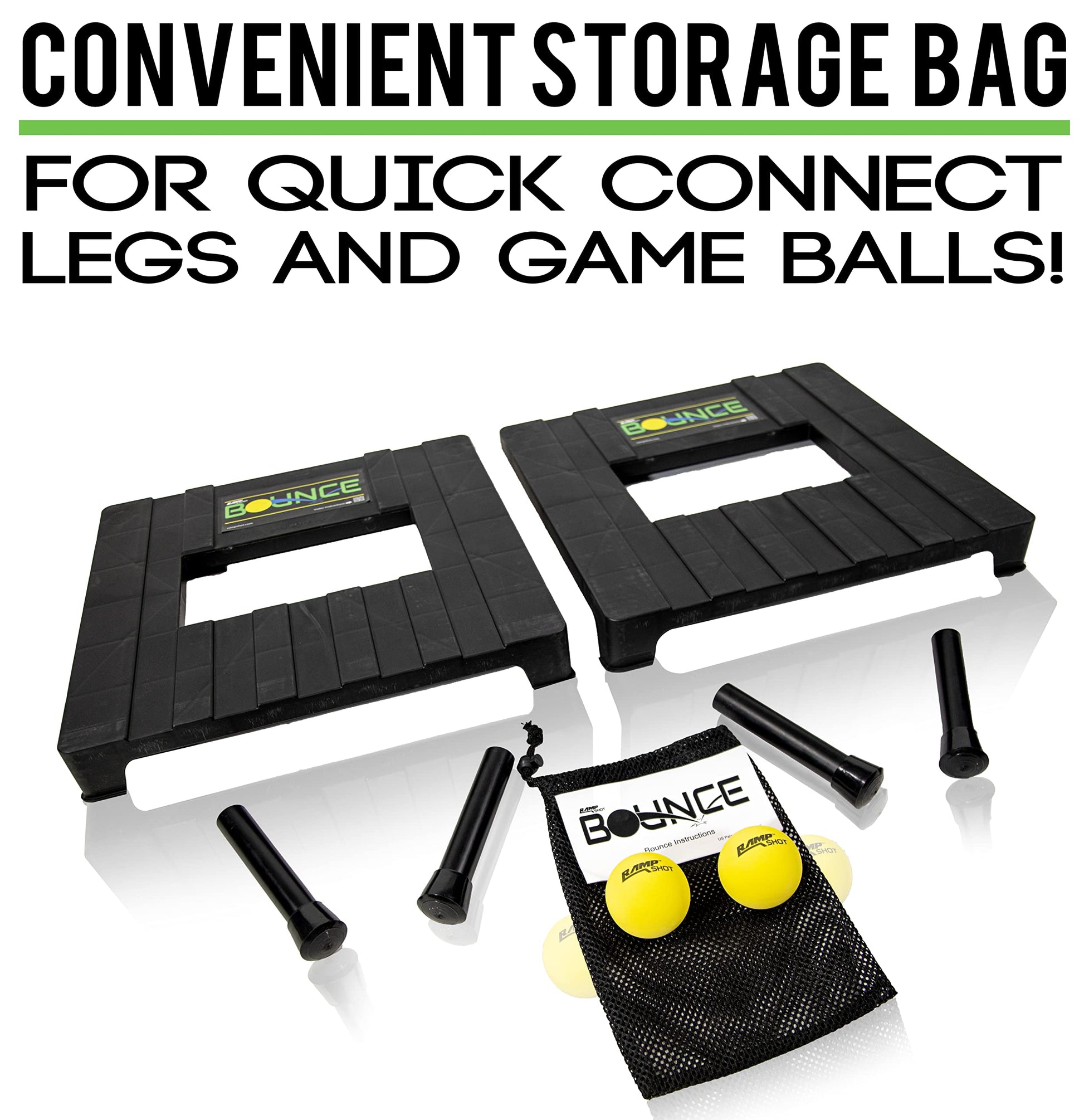 RampShot BOUNCE- Played Outdoors, Indoors, Yard, Beach, Tailgate, Park - Includes 2 Balls, Stickers and Rule Book - Great Family Game