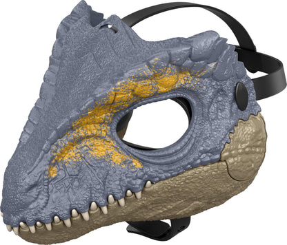 Mattel Jurassic World Rebirth Giganotosaurus Movie-inspired Dinosaur Mask, Openable Jaw for Chomp Action, Realistic Plastic Role Play Headgear