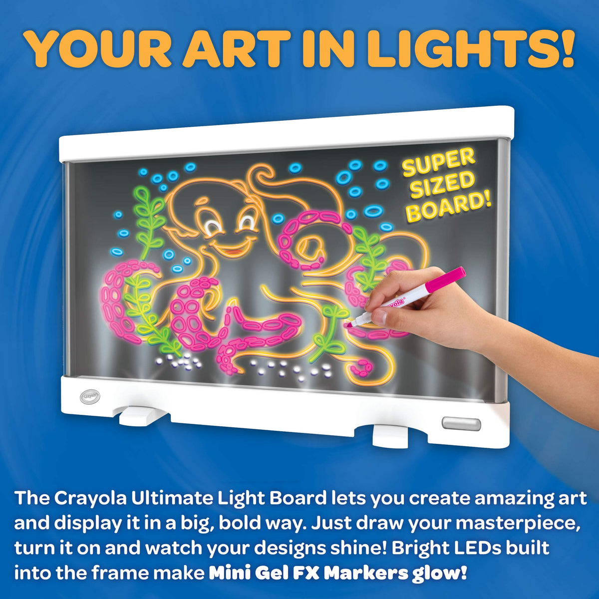 Crayola Ultimate Light Board - White, Kids Drawing Tablet, Gifts for Kids, LED Drawing Board, Sketching Art Projector, Toys for Boys & Girls, 6+