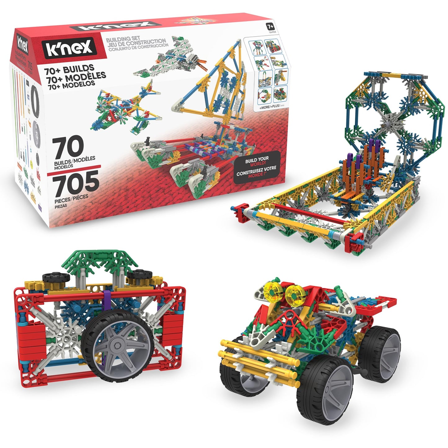 K'NEX - 70 Model Building Set‚ 705 Pieces, STEM Learning, Creative Play Set‚ Ages 7+ - Amazon Exclusive