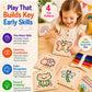 Montessori Wooden Lacing Toys for Toddlers and Kids Ages 2-4 5-7, Sewing Kit Fine Motor Skill Busy Board, Education Sensory Preschool Toy for 1 2 3 4
