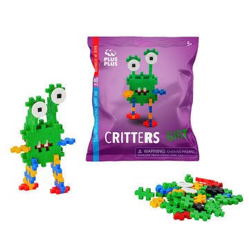 PLUS PLUS Critter Fun Pack, Original - 3D Puzzle Building Block Set, 160 Mini Interlocking Pieces, Fun Activities for Kids