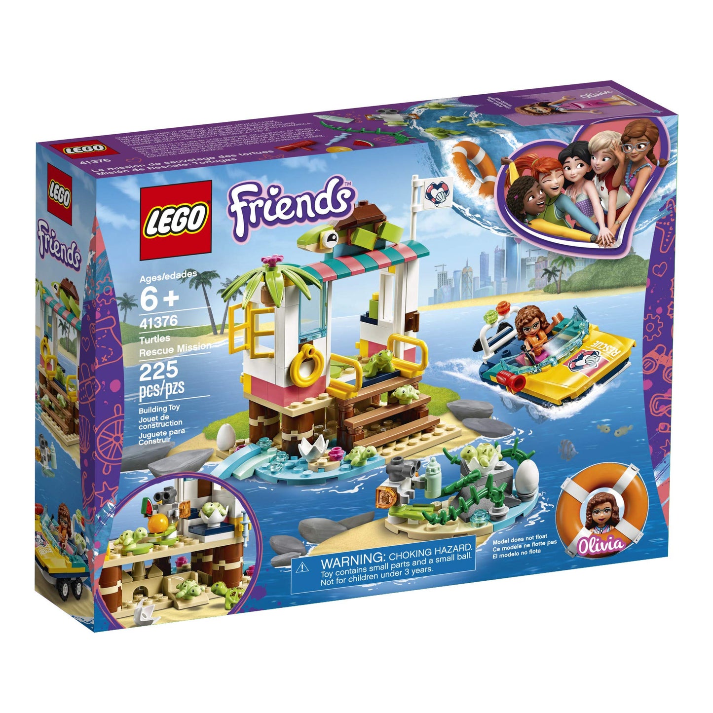 LEGO Friends Turtles Rescue Mission 41376 Rescue Building Kit with Olivia Minifigure and Toy Turtles, Includes Toy Rescue Vehicle and Clinic