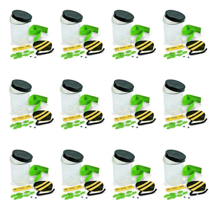 Fun Express Bug Catcher Kit for Kids - Makes 12 Bug Jars with Craft Supplies | Bug House Container with Ventilated Lids for Lightning Bug Catching |