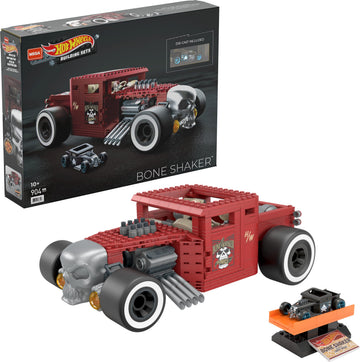 MEGA Hot Wheels Vehicle Building Toy Collectible for Adults, 1:18 Scale Bone Shaker with Die Cast Model for Fans and Collectors, HBD50