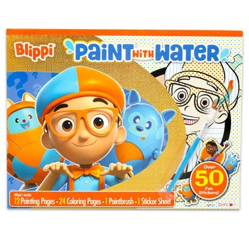Blippi Paint with Water Set for Kids, Toddlers Age 3+ - Bundle with 40 Page Cute Cartoon Mess-Free Water Coloring Book for Ages 3 4 5 6 7 8 and More |