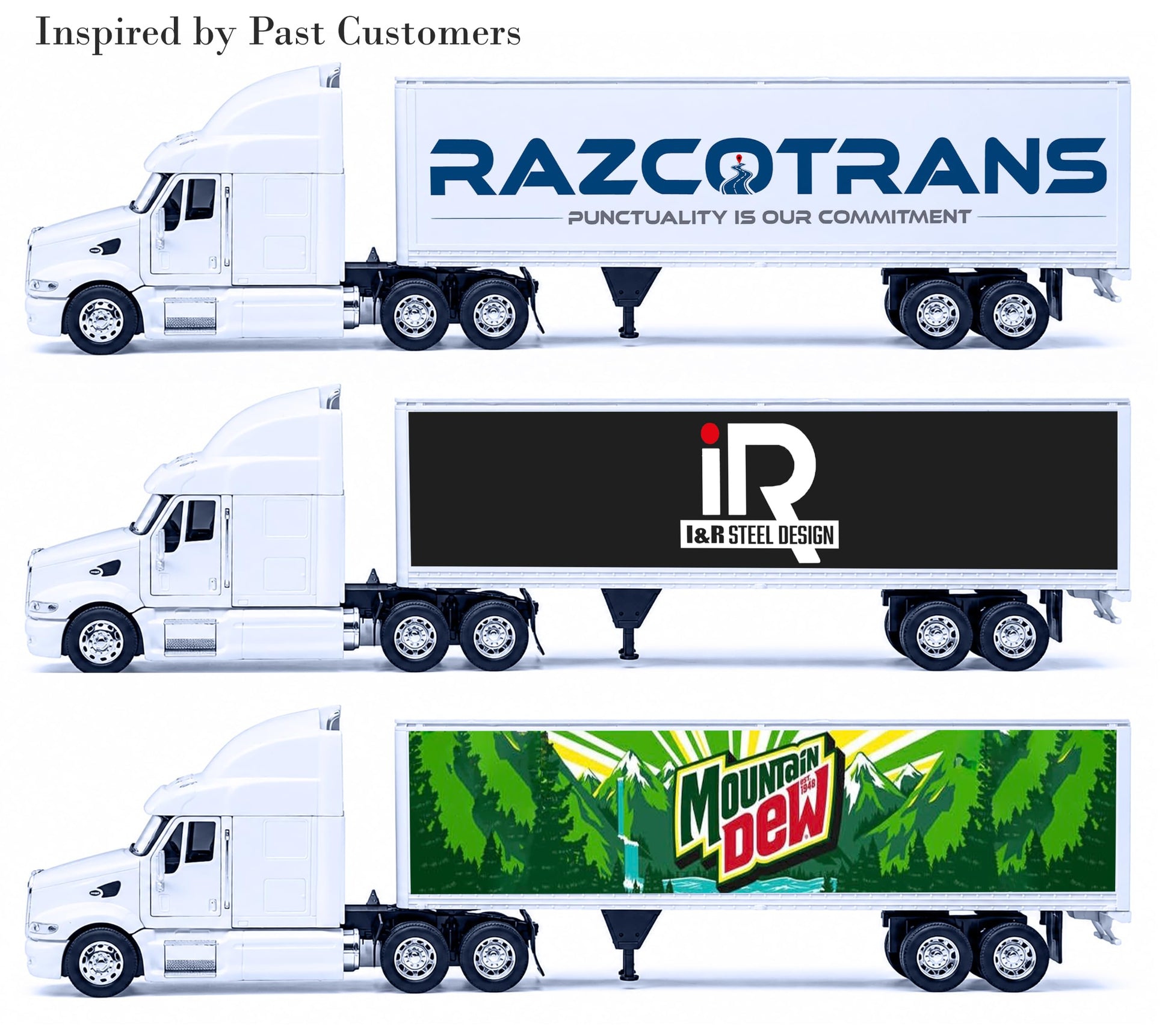 NewRay Customize Semi Truck Toy 1:32 Scale - Personalized Replica Peterbilt Diecast Truck with Trailer, Long Hauler, Diecast Toy for Truck Lovers