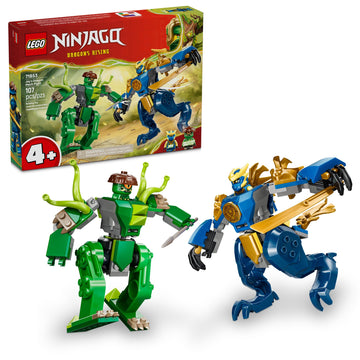 LEGO NINJAGO Jay's Dragon Mech Fight Building Toy - Pretend Play Set for Boys & Girls, Ages 4+ - Includes 2 Minifigures - Gifts for Birthdays - 71853
