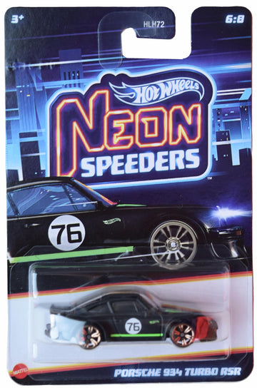 Hot Wheels Porsche 934 Turbo RSR, Neon Speeders 6/8 [Black]