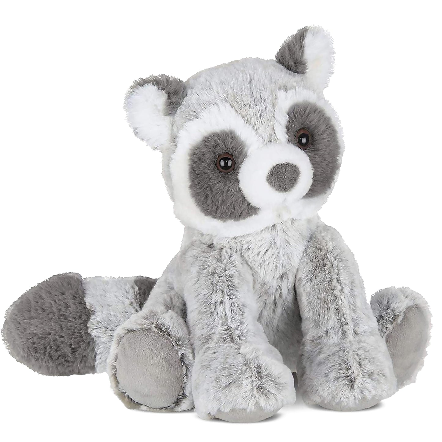 Bearington Ringo Stuffed Raccoon Plush Toy - 10.5" Raccoons Stuffed Animals with Soft Faux Fur, Weighted Inner Bean Bag and Poseable Floppy Body
