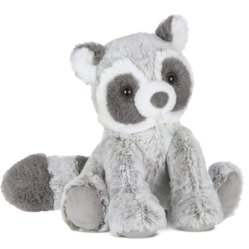 Bearington Ringo Stuffed Raccoon Plush Toy - 10.5" Raccoons Stuffed Animals with Soft Faux Fur, Weighted Inner Bean Bag and Poseable Floppy Body