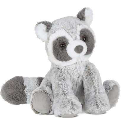 Bearington Ringo Stuffed Raccoon Plush Toy - 10.5" Raccoons Stuffed Animals with Soft Faux Fur, Weighted Inner Bean Bag and Poseable Floppy Body