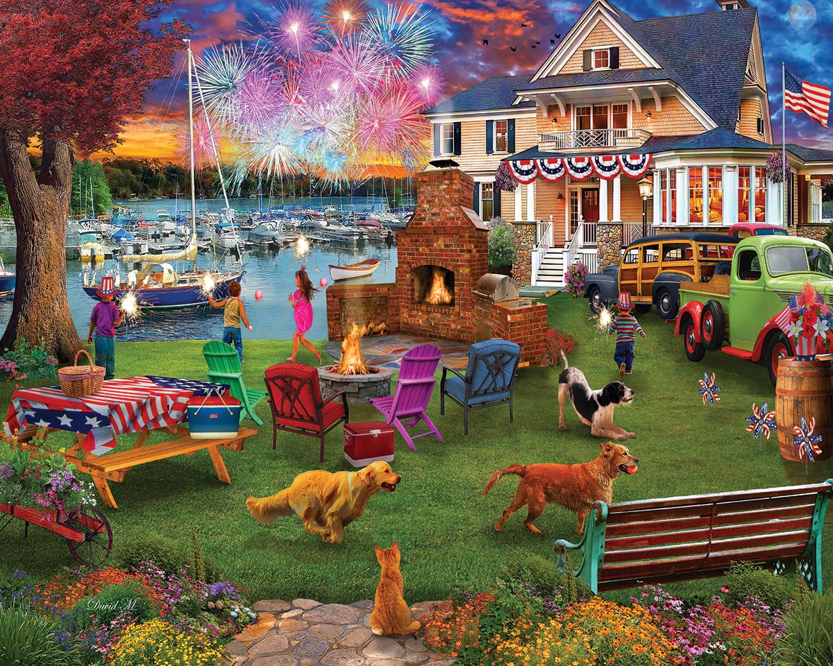 White Mountain 1000 Piece Jigsaw Puzzle Patriotic Summer, 4th of July