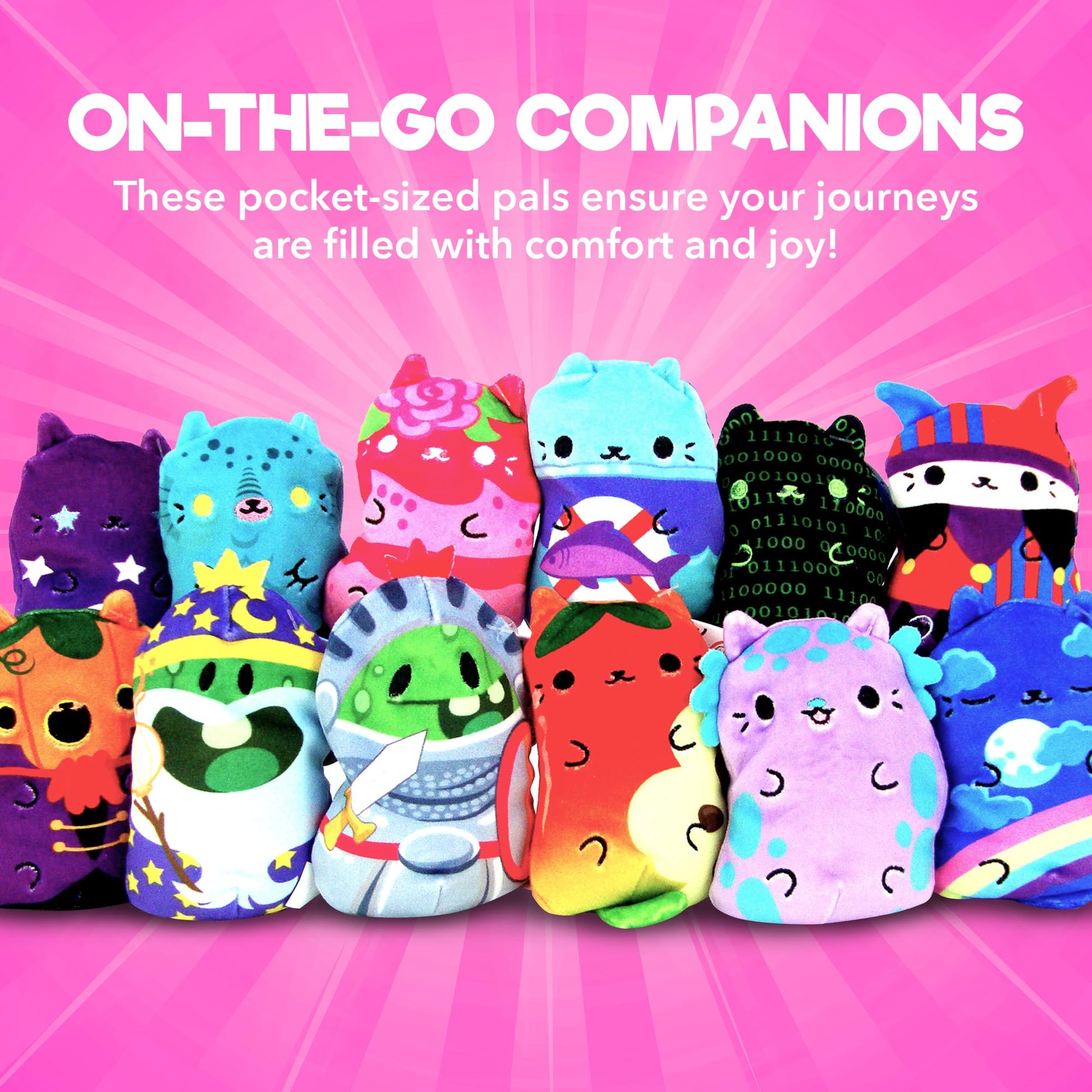 Cats vs Pickles 2pk Mystery Bags Fuchsia Wave Bean Filled Plushies - Stocking Stuffers - Blind Bags for Girls and for Boys - Sensory Friendly Surprise