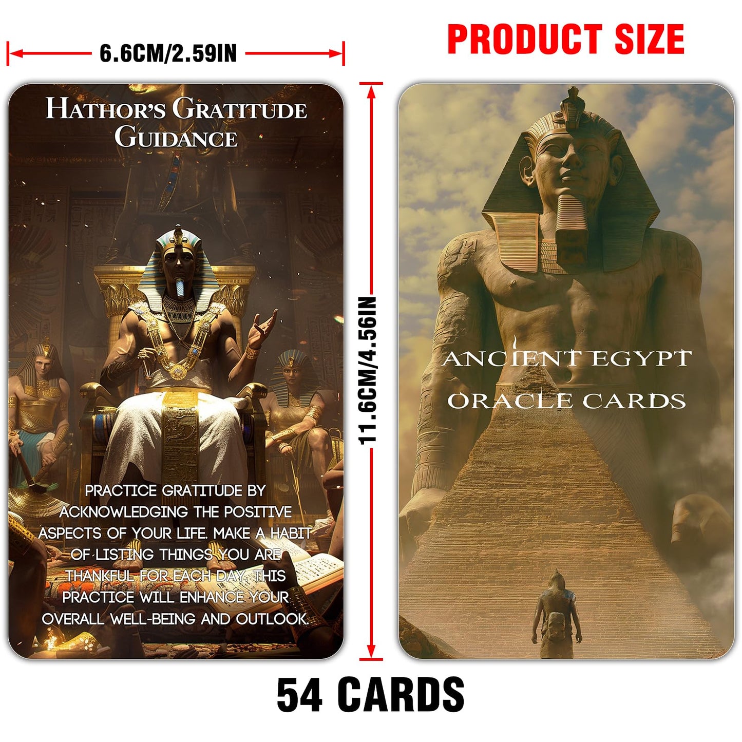 ZZBUY Ancient Egyptian Oracle Cards, Egyptian Symbols Oracle Deck for Beginners, Oracle Card with Meanings on Them