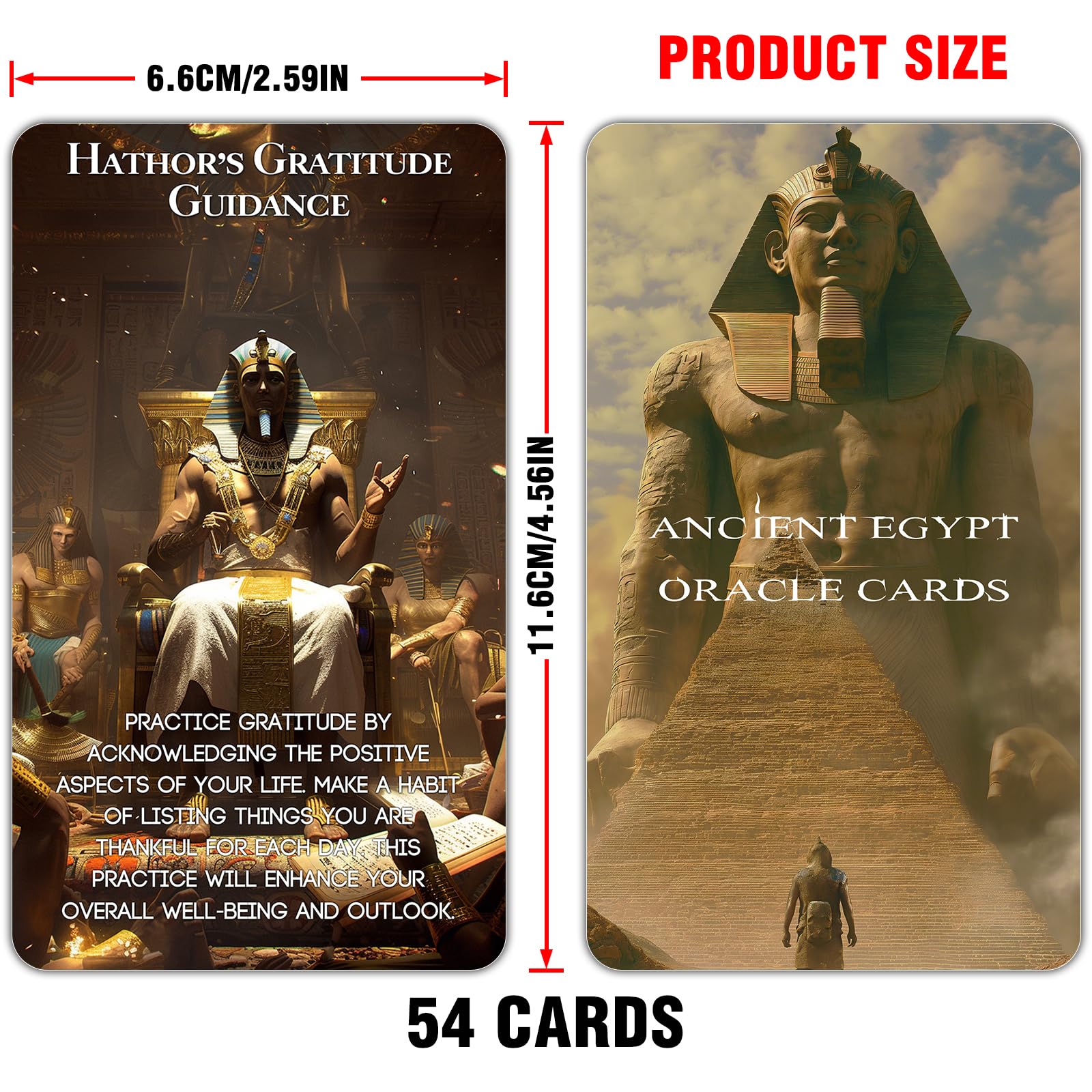 ZZBUY Ancient Egyptian Oracle Cards, Egyptian Symbols Oracle Deck for Beginners, Oracle Card with Meanings on Them