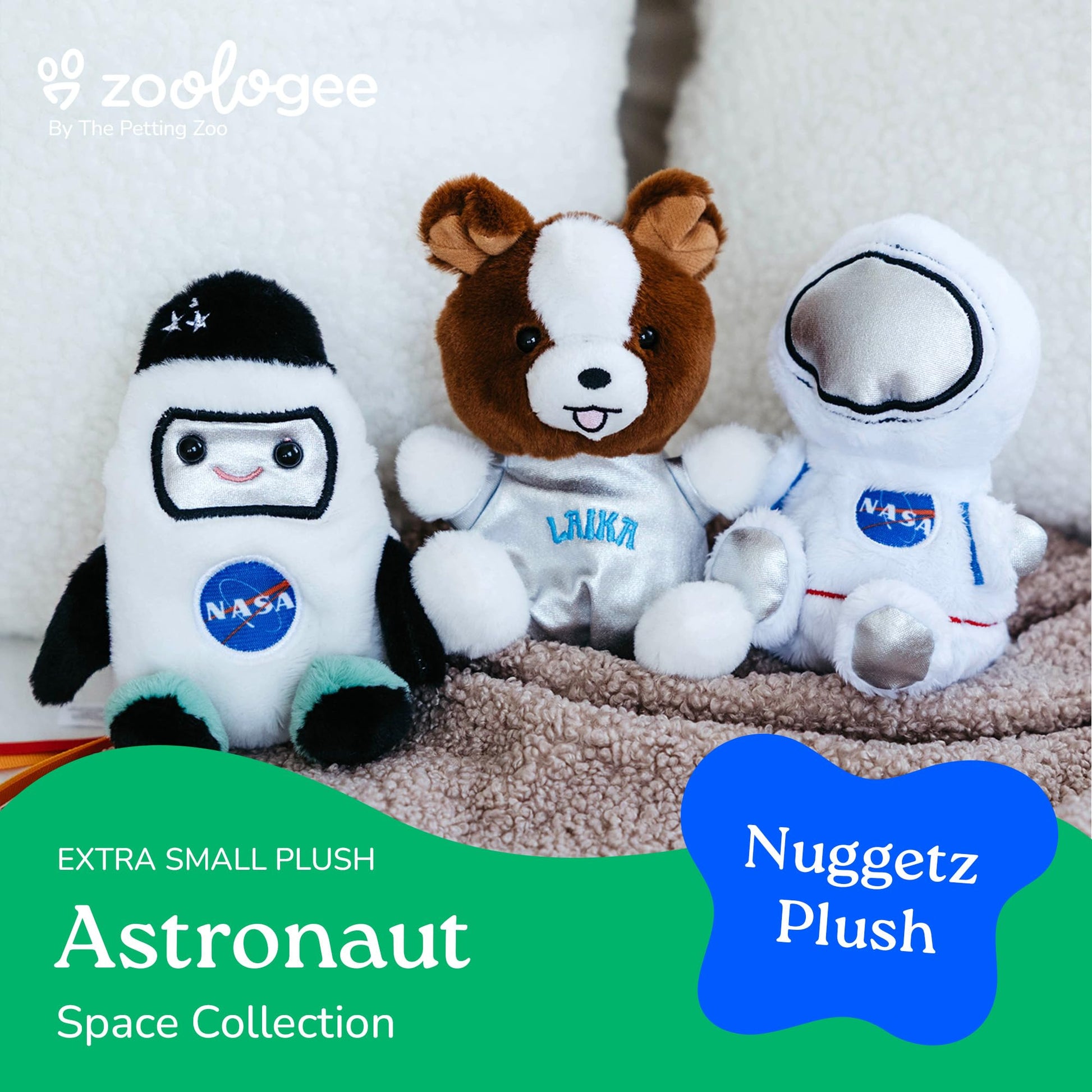 The Petting Zoo Space Astronaut Stuffed Animal Plushie, Gifts for Kids, Nuggetz Animals, Astronaut Plush Toy, 6 inches