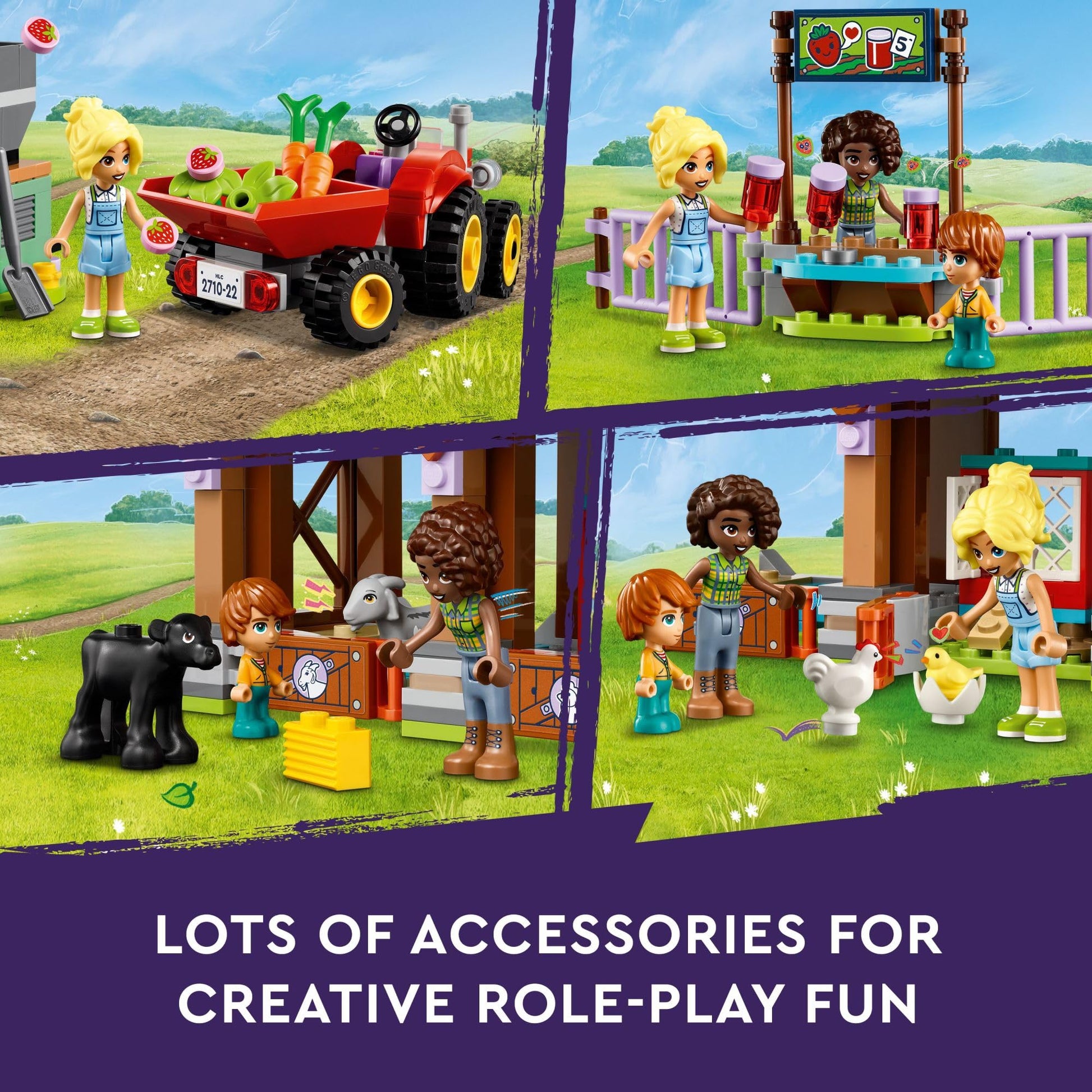 LEGO Friends Farm Animal Sanctuary Building Toys Set - Farm Toy Set with Tractor - Birthday Gift Idea for Kids, Girls & Boys, Ages 6+ - Includes 3