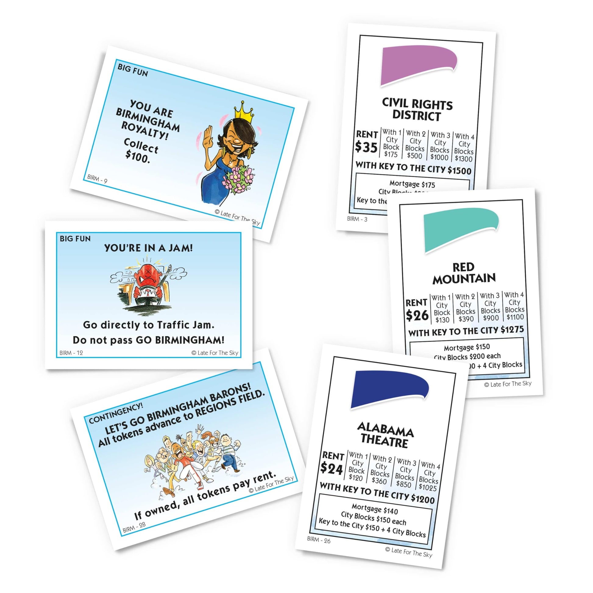Late for The Sky Birmingham-Opoly City Themed Family Board Game, Opoly-Style Strategy for 2-6 Players Ages 8+, Traditional or Fast 1-Hour Play for Fun
