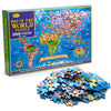 MOTYAWN 200 Pieces World Map Puzzle for Kids & Adults, World Map Jigsaw Puzzle Floor Puzzles Toddler Geography Educational Toys for Boys and Girls