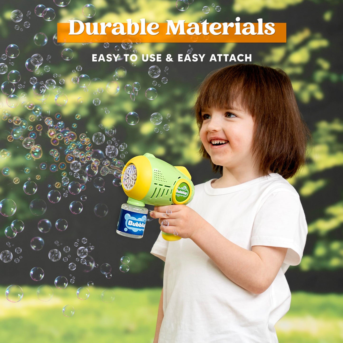JOYIN 2 Kids Bubble Guns with 4 Bottles Solution, Automatic Bubble Machine Gun with 8 Holes for Kids, Adults, Summer Toys, Easter Basket Stuffers