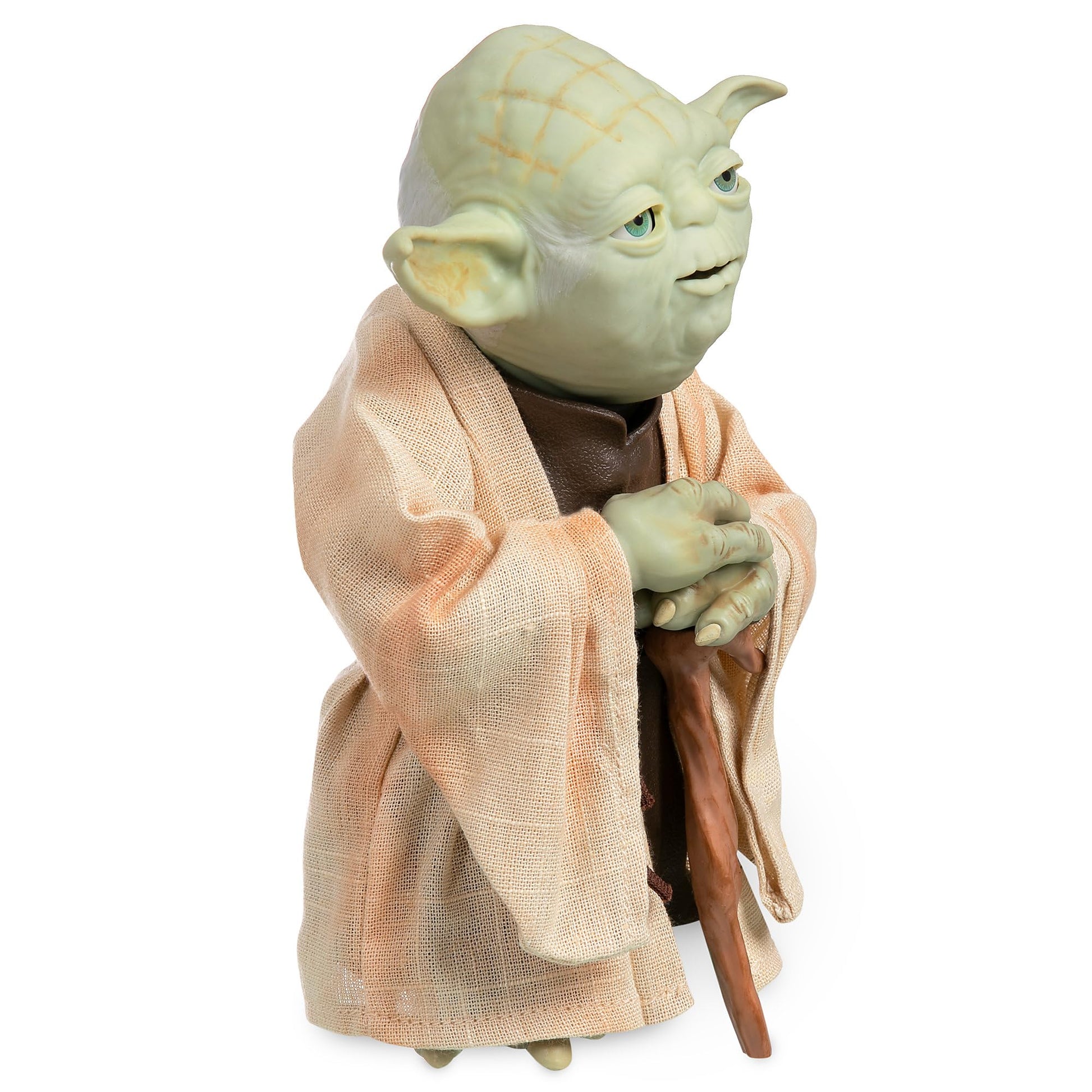Disney Store Official Yoda Force Guidance Talking Action Figure - 10" Interactive Star Wars Toy with Fabric Robe, Over 50 Phrases, & Animatronic