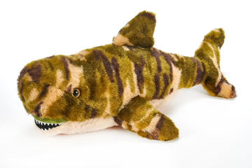 The Petting Zoo Camo Tiger Shark Stuffed Animal, Gifts for Kids, Ocean Animals, Tiger Shark Plush Toy, Camo Green 21 inches