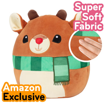 Squishmallows Original 8-Inch Rudolph The Red Nosed Reindeer - Official Jazwares Christmas Plush - Collectible Soft & Squishy Stuffed Animal Toy- 2025