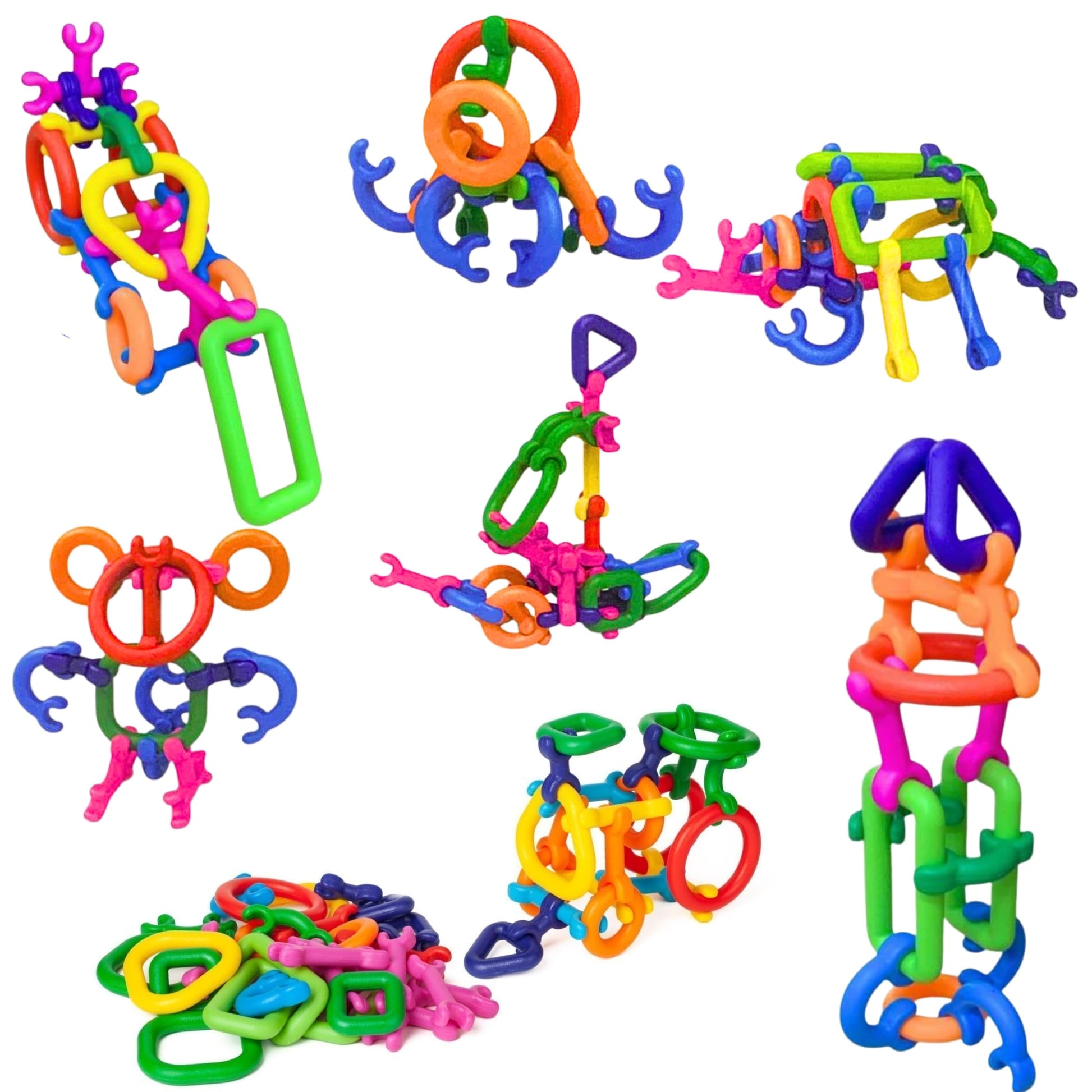 LAVIBI Click & Create Builder Set (80 pcs) - STEM Educational Interlocking Building Blocks for Kids Ages 2-7, Creative Construction Toy for Boys