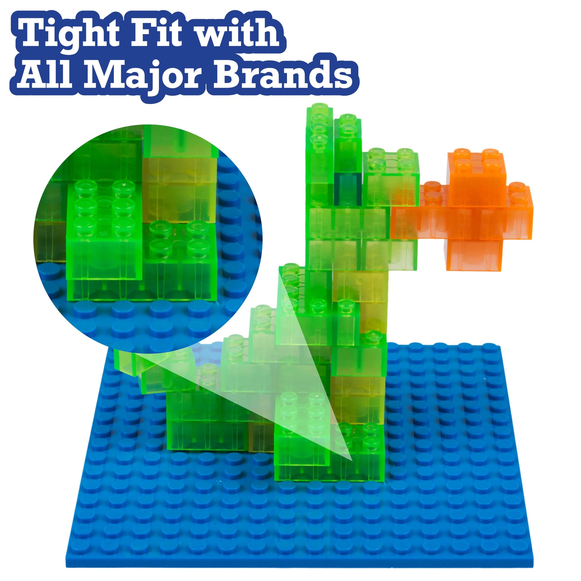 Classic Baseplates for Building Bricks - Set of 10 Sand 5"x5" Building Plates- Dual Connectivity, Build on Both Sides- Compatible, Tight Fit w Major